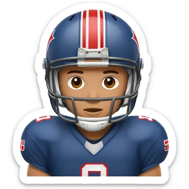 American football player in helmet and uniform sticker
