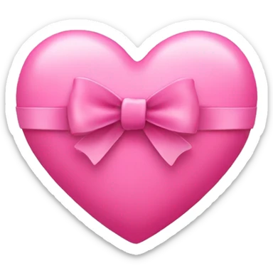 Pink heart with bow sticker