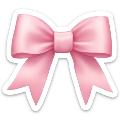 light pink ribbon bow sticker