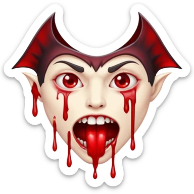 boca de vampiro com sangue escorrendo do canto dos lábios sticker