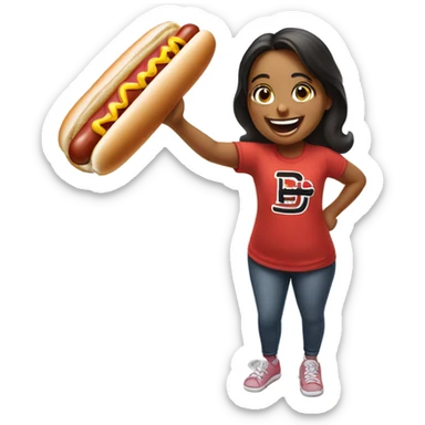 Girl who loves chicago hot dogs sticker