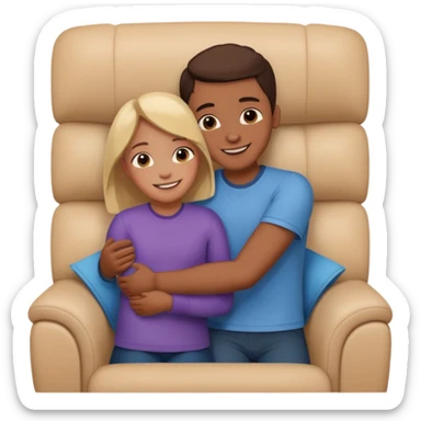 siblings sharing in a living room sticker