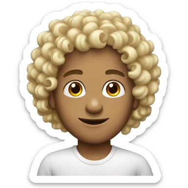 human wit curly ha sticker