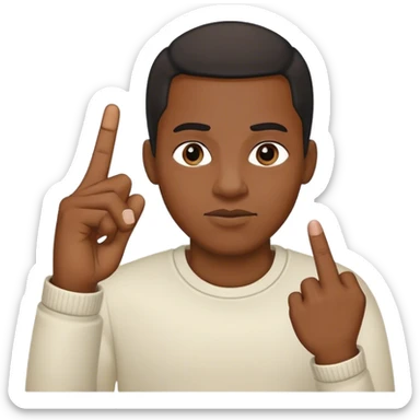 Black guy sticking out a middle finger sticker