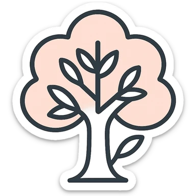 favicon illustration of a tree, Slavic folk art style sticker