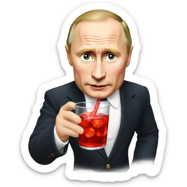 putin drinking Campari  sticker