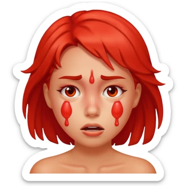 Girl in 🥵 face sticker