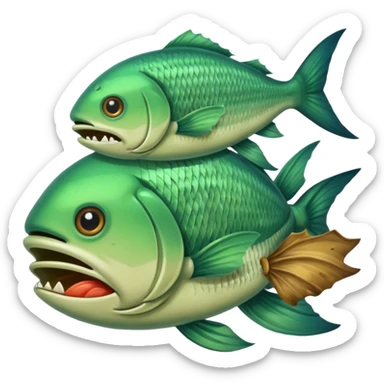 smelly dead fish green smell sticker
