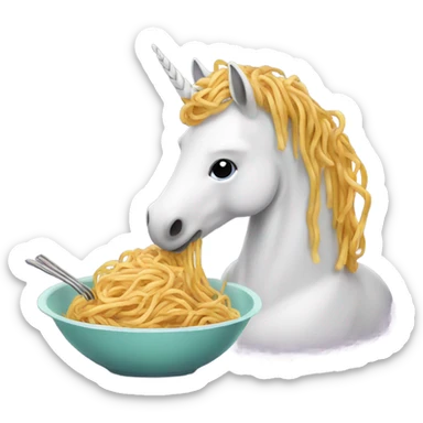 unicorn eating spaghetti sticker