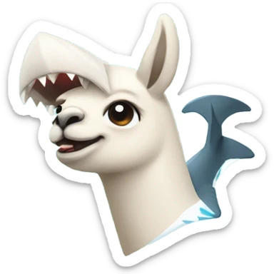 Alpaca with a shark fin  sticker