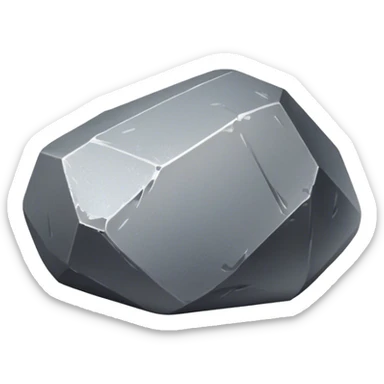 Cinematic Realistic Lead Ore, Heavy and dense, with a matte gray surface and subtle metallic glimmer. The metal's weight and durability are evident, with soft, sharp edges and a slight texture that enhances its solid presence. Soft glowing outline, capturing the essence of raw strength and industrial power in lead ore. sticker