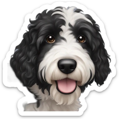Black and White Aussiedoodle sticker