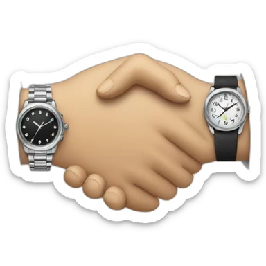 hand shaking with watches sticker