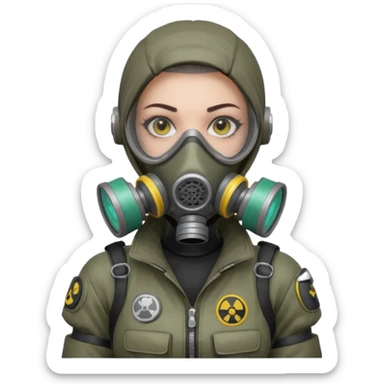 cyberpunk gasmask girl programmer buzzcut sticker