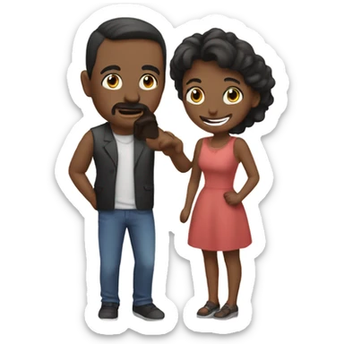 Pareja besandose sticker