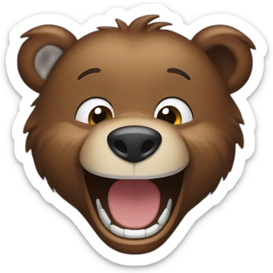 the wild bear laughs sticker