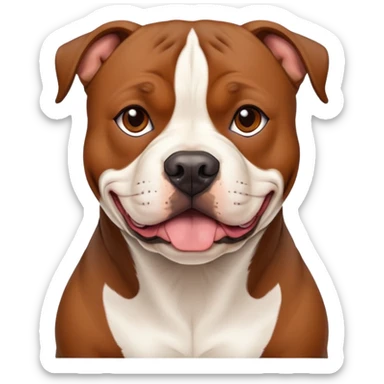 muscular Staffordshire Bull Terrier dog with short coat, broad head, and strong jaw sticker