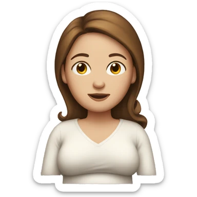 White pregnant women with brown hair  sticker