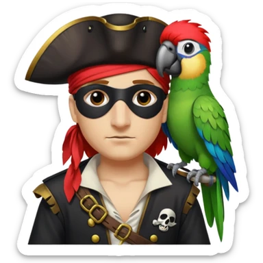 💀pirate and parrot sticker
