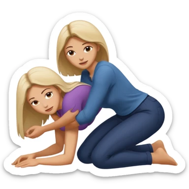 Woman bent over naked while man is behind her sticker