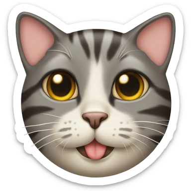 Cat kissed on the forehead  sticker