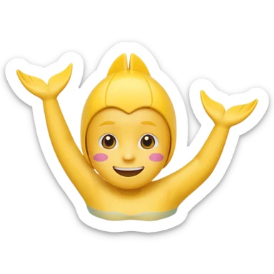 Pleading Face Emoji with swimming fins sticker