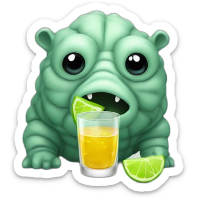 tardigrade drinking shots of tequila sticker