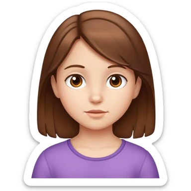 Kid girl with brown hair sticker