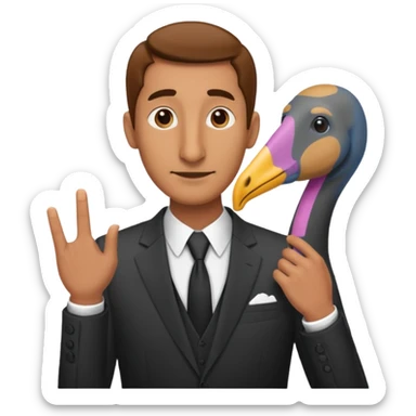 Man with a long nose wearing a suit and kipa sticker