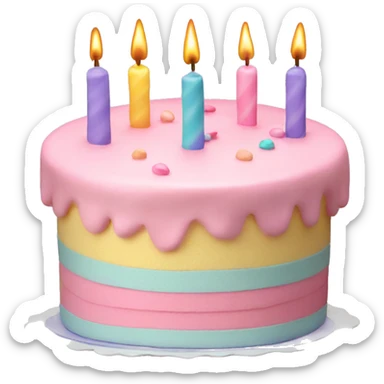 pastel birthday cake sticker