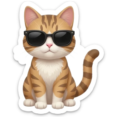 Cat wearing sunglasses sticker