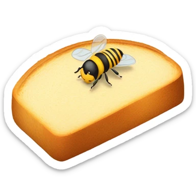 A single slice of bread with a bee  sticker