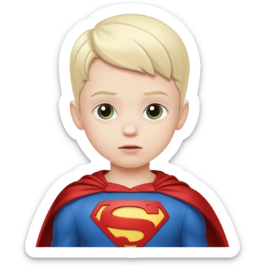 Ein Kind fühlt sich hilflos und beginnt sich wie ein bewunderter Superheld zu verhalten sticker