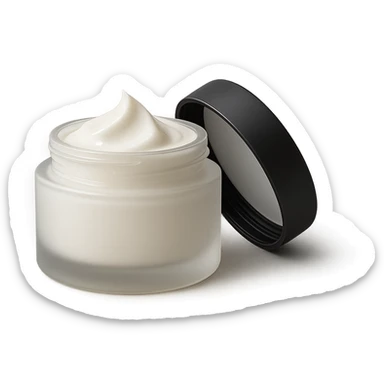 modern style face cream jar with open lid, no text sticker
