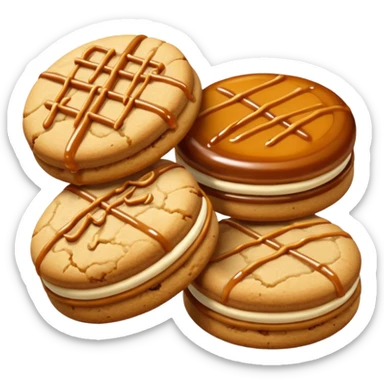 Cookis praline and hazelnut and cramel sticker
