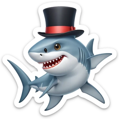 Shark with a tophat sticker