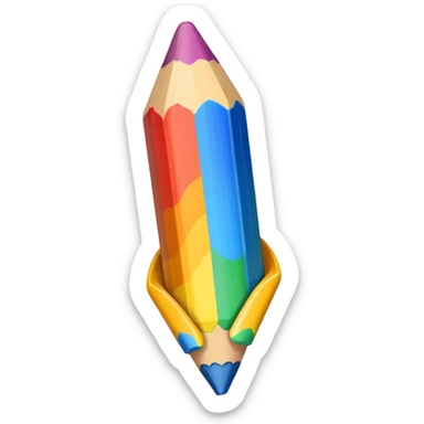 smiling rainbow crayon sticker