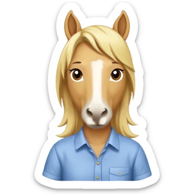 blonde horse with shirt  sticker