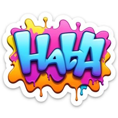 Graffiti the word Haha sticker
