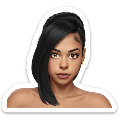 realistic portrait of a girl sticker