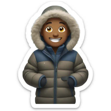 boys smiling outdoors in snow sticker