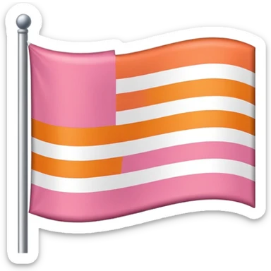 flag with the following colours in order in single horizontal stripes: dark orange, light orange, white, light pink, dark pink sticker