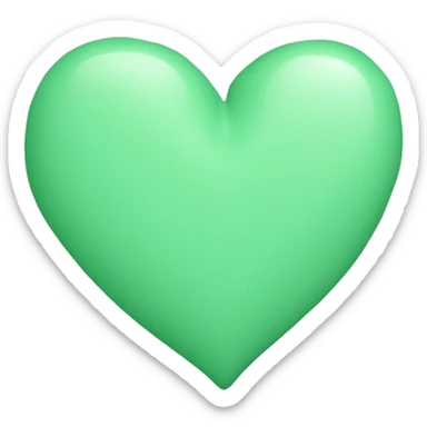 Mint green love heart  sticker