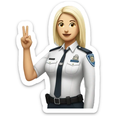 women white doing the respect hand sign to a women officer sticker