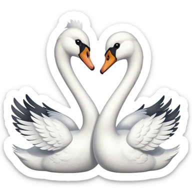 Swan couple love sticker