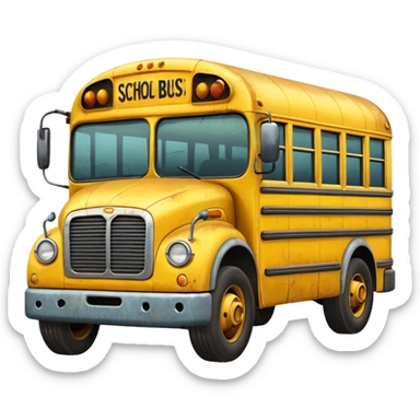 a school bus with bomboclat on it sticker