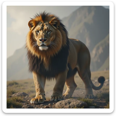 the world's biggest cat, majestic and oversized, photorealistic style sticker