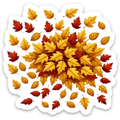 Falling golden leaves sticker