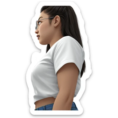 girl in white shirt indoors sticker