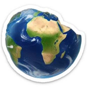 A planet Earth split in half with dry leaves sticker